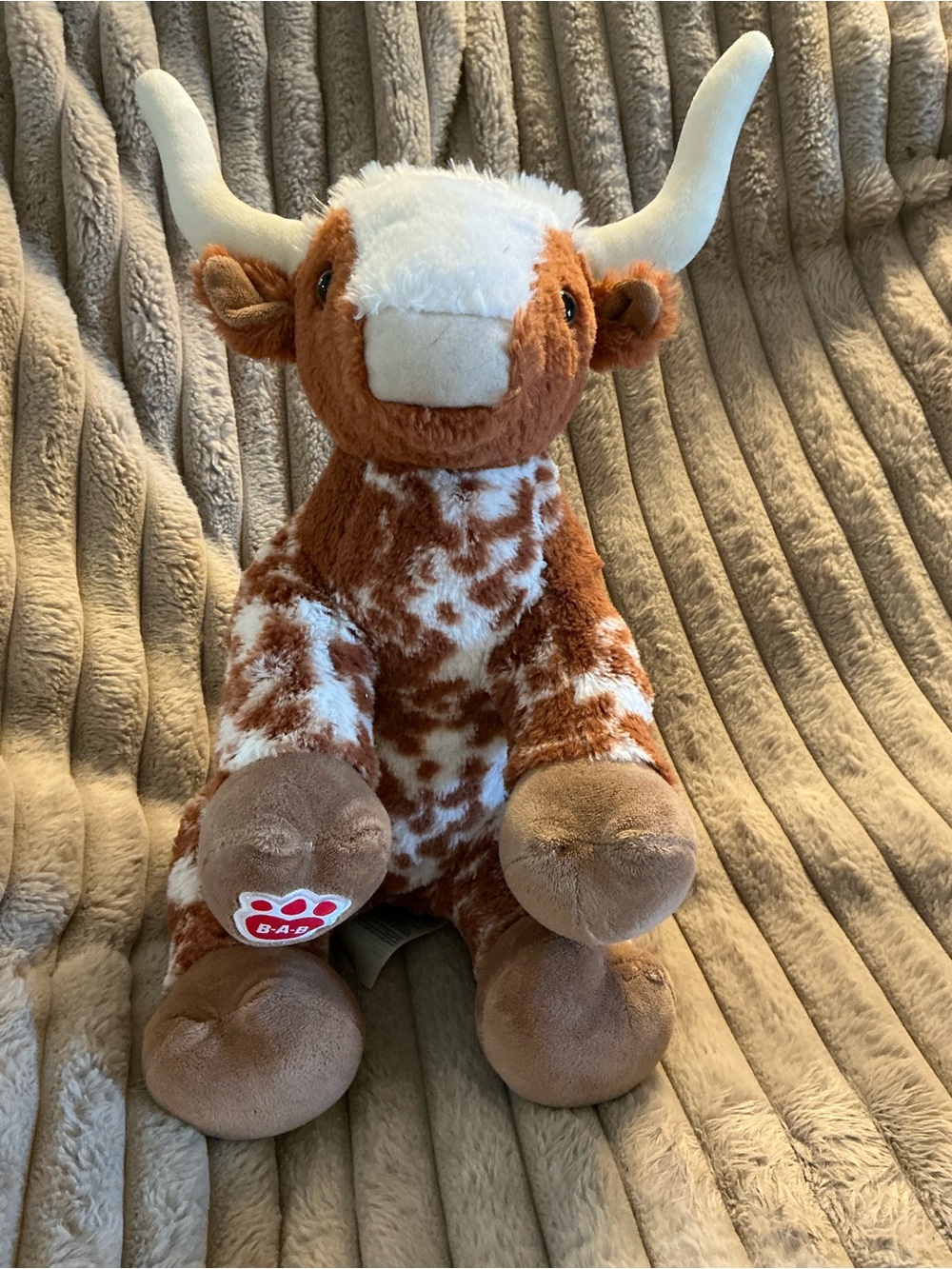 Build-A-Bear Texas Longhorn Cow 16" Plush Stuffed Animal Toy 024867 Sold out-ret
